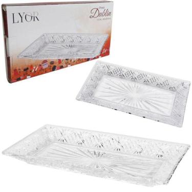 Imagem de Travessa de vidro retangular dubiln 30x15,5cm na caixa - LYOR
