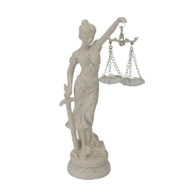 Imagem de Escultura Decorativa Dama da Justiça em Resina Areia 24cm 16969-PL