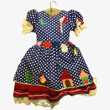 Imagem de vestido caipira poa azul com vermelho - 1 a 4 anos - piccolo, 3