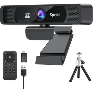 Imagem de Webcam Spedal 4K UHD com microfones duplos de redução de ruído AI