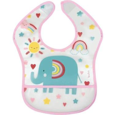 Imagem de Babador Com Bolso Elefante Arco Iris Buba