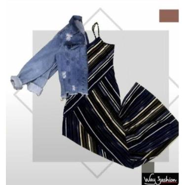 Imagem de Vestido longo Listrado Malharia Nacional, M