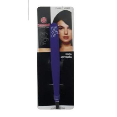 Imagem de Pinça para sobrancelha ponta diagonal ísis valverde mundial, Roxo
