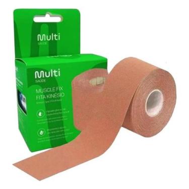 Imagem de Fita Kinesio Tape Muscle Fix Multisaúde Bege Bandagem