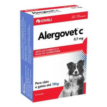 Imagem de Antialérgico Alergovet C para Cães e Gatos de 0,7 mg com 20 Comprimido