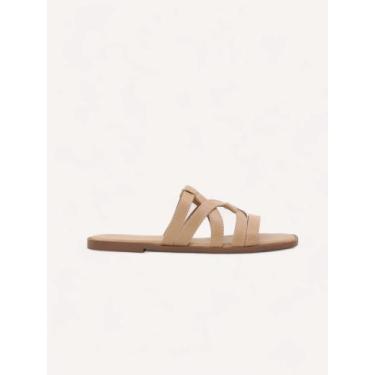 Imagem de Rasteira Flat Couro Tiras - Nude - Daflon, 36