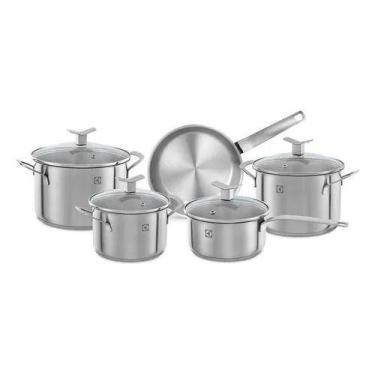Imagem de Jogo de Panelas Electrolux Inox 5 Peças Design Fundo Triplo Cor:Inox, 