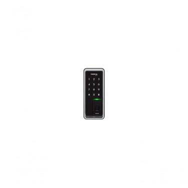 Imagem de Fechadura Digital de Sobrepor FR220 Biometria e Senha Porta de Madeira Preta Intelbras