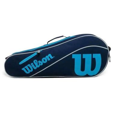 Imagem de Raqueteira Wilson Advantage III X3 Marinho e Azul