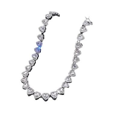 Imagem de Conjunto De Colar E Pulseira De Corrente Estilo Hip Hop Rock Com Coraç
