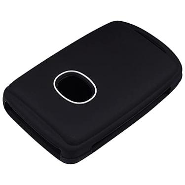 Imagem de WSWJDW Porta-chaves com controle remoto para carro Proteção de borracha de silicone Shell Capa para chaveiro Porta-chaves Porta-chaves com chaveiro, apto para Mazda CX30 CX5, modelo preto 1