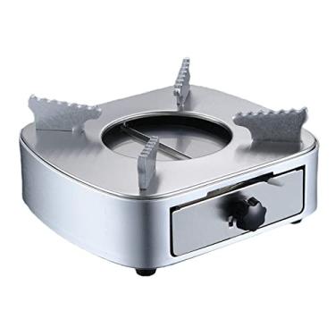 Imagem de Mini queimador de fogão a álcool liga de alumínio leve para ao ar livre, caminhadas churrasco camping, Prata