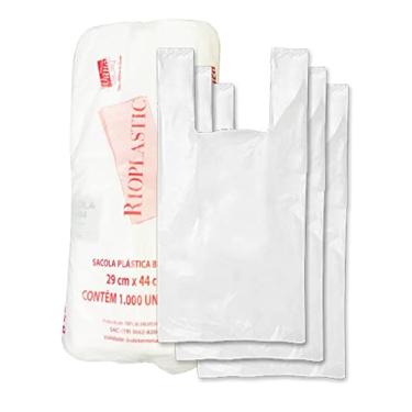 Imagem de Sacola Plástica Pequena Branca 30x45cm Gol Econômica C/1000