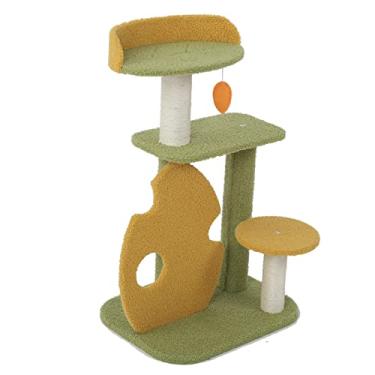 Imagem de Cat Tree Cat Tower 70 cm para gatos internos, Multiníveis Pequena Cat Tree Condomínio Móveis Kitten Activity Tower, Cat Condomínio com Postes de arranhão de sisal, Brinquedos e Poleiros para descanso de gatinhos,