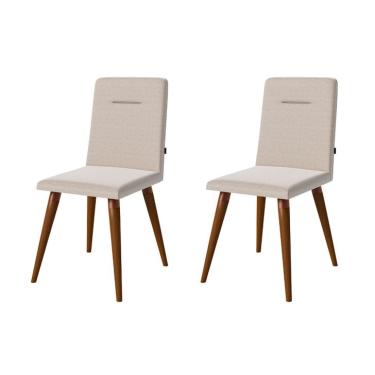 Imagem de Conjunto com 2 Cadeiras de Jantar Studio Bege Claro e Amêndoa