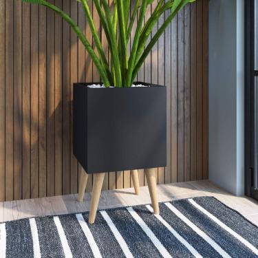 Imagem de Cachepôt Multiuso com Rodízios Chante Estilare Preto