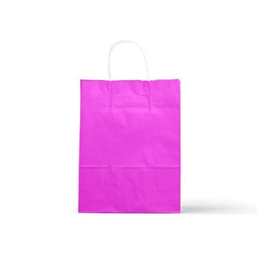 Imagem de Sacola De Papel Kraft Colorido Pp 15x16,5x7cm 10und Cor Rosa Pink