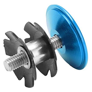 Imagem de Topo de fone de ouvido para bicicleta, fácil de instalar, design profissional, fone de ouvido de bicicleta com porca estrela de bicicleta, tamanho pequeno para bicicleta (azul)