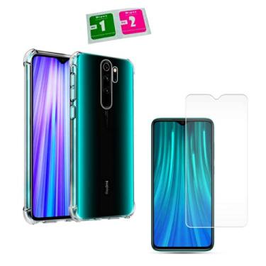 Imagem de Kit Capa Anti Impacto + Película Vidro Compatível Xiaomi Redmi Note 8 Pro
