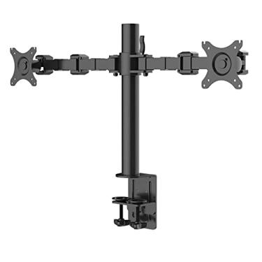 Imagem de Braço do Monitor Suporte de monitor duplo por 10-32 "Dois monitores, braços de montagem totalmente ajustáveis ​​de serviço pesado de até 22 libras por braço com VESA 7. 5x75mm, 100x100mm. Suportes par