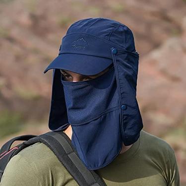Imagem de Tingpai Chapéu com visei de sol multifuncional unissex 360 ° Protetor solar removível capa de pescoço Aba de proteção solar respirável de água pa escalada de pesca