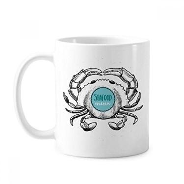 Imagem de Esboço de caranguejo com ilustração de organismo marinho caneca cerâmica xícara de porcelana de café louça