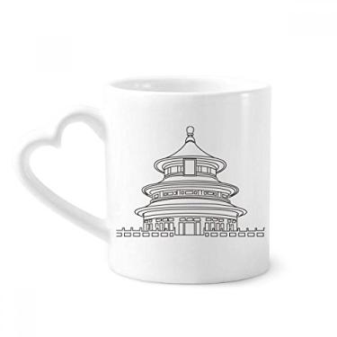 Imagem de Caneca com estampa Temple Of Heaven da China Arquitetura Café Cerâmica Copos Copo de Coração de Vidro