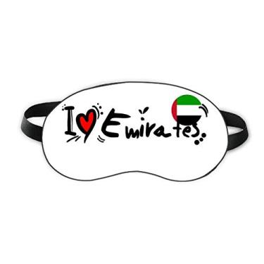 Imagem de I Love Emirates Word Flag Love Heart Illustration Sleep Eye Shield Soft Night Blindfold Shade Cover