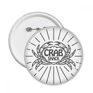 Imagem de Esboço de caranguejo organismo marinho radial pinos redondos emblema botão decoração acessório 5 peças