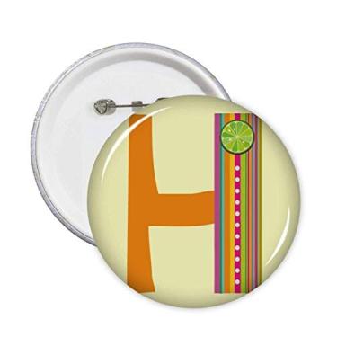 Imagem de H Alfabeto Laranja Frutas Bonito Padrão Pinos Emblema Botão Decoração Acessório 5 peças
