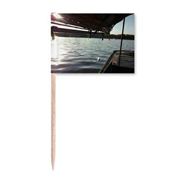 Imagem de Pescador Light Art Deco Presente Fashion Palito de Dente Bandeira Marcador Topper Decoração de Festa