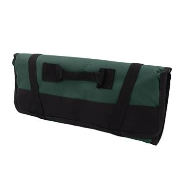 Imagem de Bolsa para Enrolar para Ferramentas, Bolsa para Enrolar Com Vários Bolsos para Ferramentas à Prova d'água Pano Oxford para Reparo (Verde)