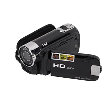 Imagem de Filmadora de Câmera de Vídeo, Câmera de Vlogging Full HD 1080P 16MP Com Tela de Rotação de 2,7 Polegadas 270°, Zoom Digital de 16X, Gravador de Câmera Digital para Crianças (Preto)