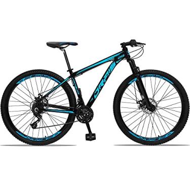 Imagem de Bicicleta Aro 29 Drais 21v Câmbio Shimano Freio a disco MTB Aluminun PRETO+AZUL CLARO 19