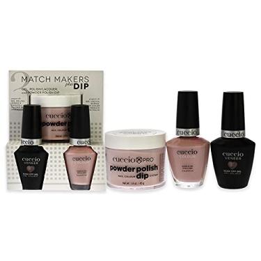 Imagem de Match Makers Plus Dip – Wink by Cuccio para mulheres – 3 unidades de sistema de imersão em pó profissional de 45 g, gel de banho de 12,5 g, esmalte colorido de 12 g
