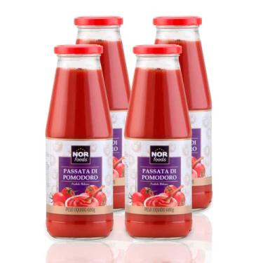 Imagem de Molho De Tomate Passata Di Pomodoro Norfoods 680g - 4 unidades - Importado da Italia