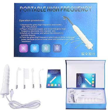 Imagem de Aparelho Alta Frequência Portátil Limpeza Pele Rugas Acne Cuidado com os olhos Face e Corpo 4 Eletrodos