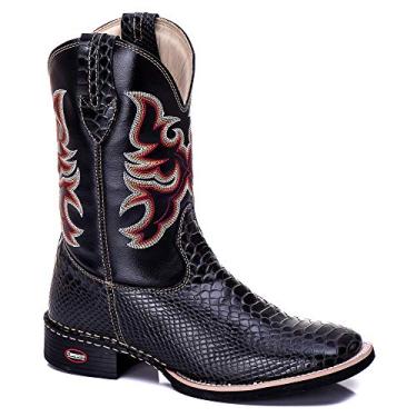 Imagem de Bota Masculina texana Country anaconda Cano Longo Legitimo Couro Boviino 802 rodeio (44, 802-preta)