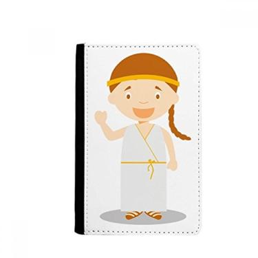 Imagem de Vestido branco longo porta-passaporte com desenho da Grécia Notecase Burse carteira carteira porta-cartões