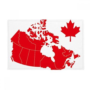 Imagem de DIYthinker Tapete de chão com símbolo de folha de bordo vermelho do Canadá, tapete antiderrapante para porta de banheiro