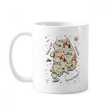 Imagem de South Korea Landmarks Caneca clássica de cerâmica branca com alças 350 ml