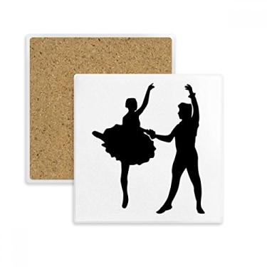 Imagem de Esporte Performance Dançarina Dueto Dança Quadrada Porta-copos Porta-copos Caneca Suporte Subplaca Pedra Isolamento