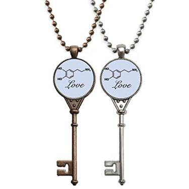 Imagem de OFFbb-USA Colar com pingente de molécula de estrutura química para casal amor joia decoração de casal