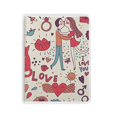 Imagem de Caderno de tinta para plantas Love Couple Flower Plant Diary capa macia