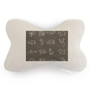 Imagem de DIYthinker Almofada para decoração de pescoço abstrata em formato geométrico de origami, almofada para apoio de cabeça