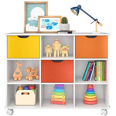 Imagem de Nicho Organizador 3 Gavetas com Rodízios Branco/Colorido - Qmovi