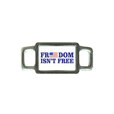 Imagem de PARACORD PLANET Berloques retangulares militares dos EUA – Estilos variados e ramos militares disponíveis – Perfeito para pulseira de paracorda, cordão, chaveiro (Freedom Isn't Free)