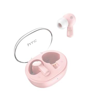Imagem de HTC Fones de Ouvido Bluetooth 5.3, Isolamento de Som de Fone de Ouvido Intra-Auricular, 32 Horas de Reprodução, Microfone Embutido, Controle de Toque -Rosa
