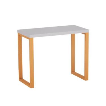 Imagem de Mesa Auxiliar Tubolar PE 40 Pandin 90 x 45 Cm Cinza e Laranja