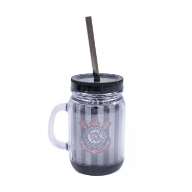Imagem de Caneca com Tampa e canudo 420ml - Corinthians